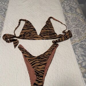 Aerie Zebra Stripe Bikini Set